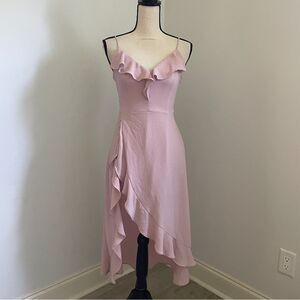 Socialite‎ Pastel Pink Ruffled Romper size XS Girlhoodcore Asymmetrical Jumpsuit